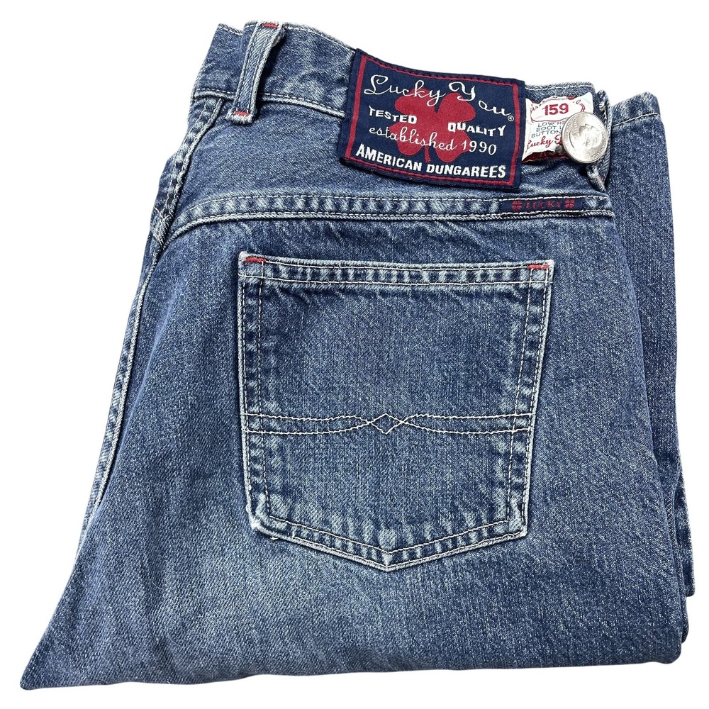 Vintage Lucky Brand 159 Jeans Womens 32x32 Blue Bootcut Button Fly Denim Pants